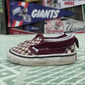 Size 6.5 -‎ Vans Slip-On V Checkerboard Grape Wine/True White